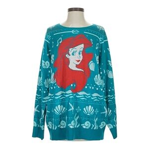Torrid Disney Princess Ariel Fair Isle Sweater Little Mermaid NWT 1X 14/16 Knit